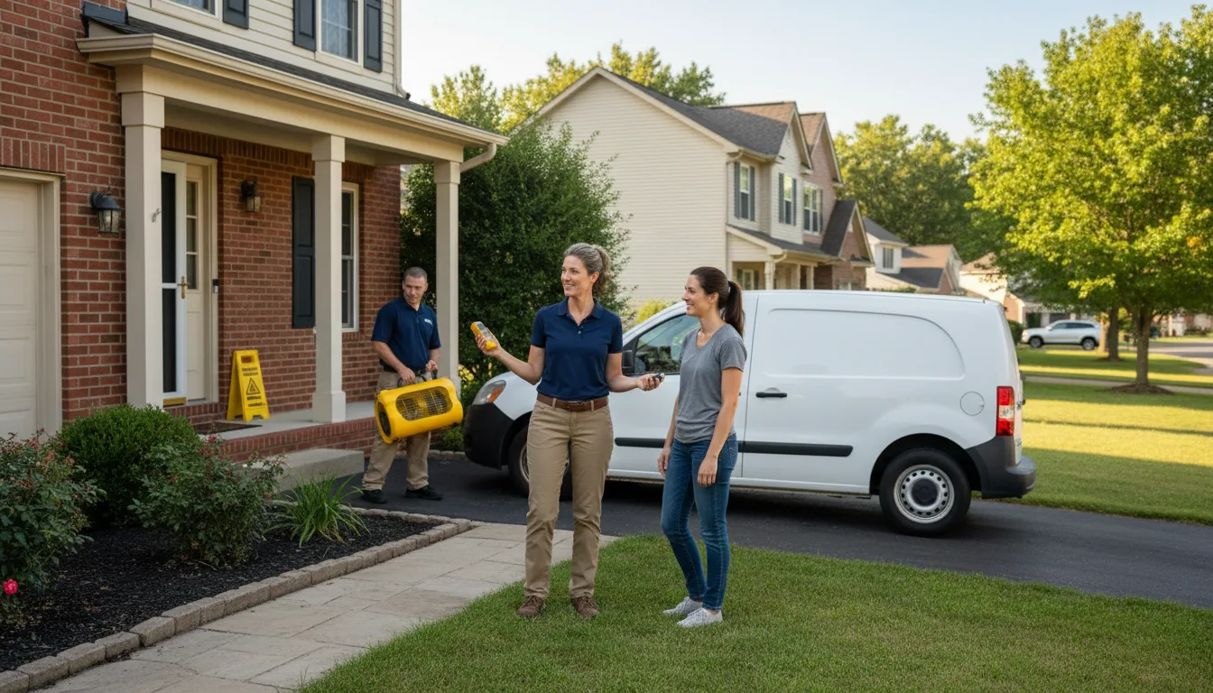 Residential water damage restoration in West Liberty, IL
